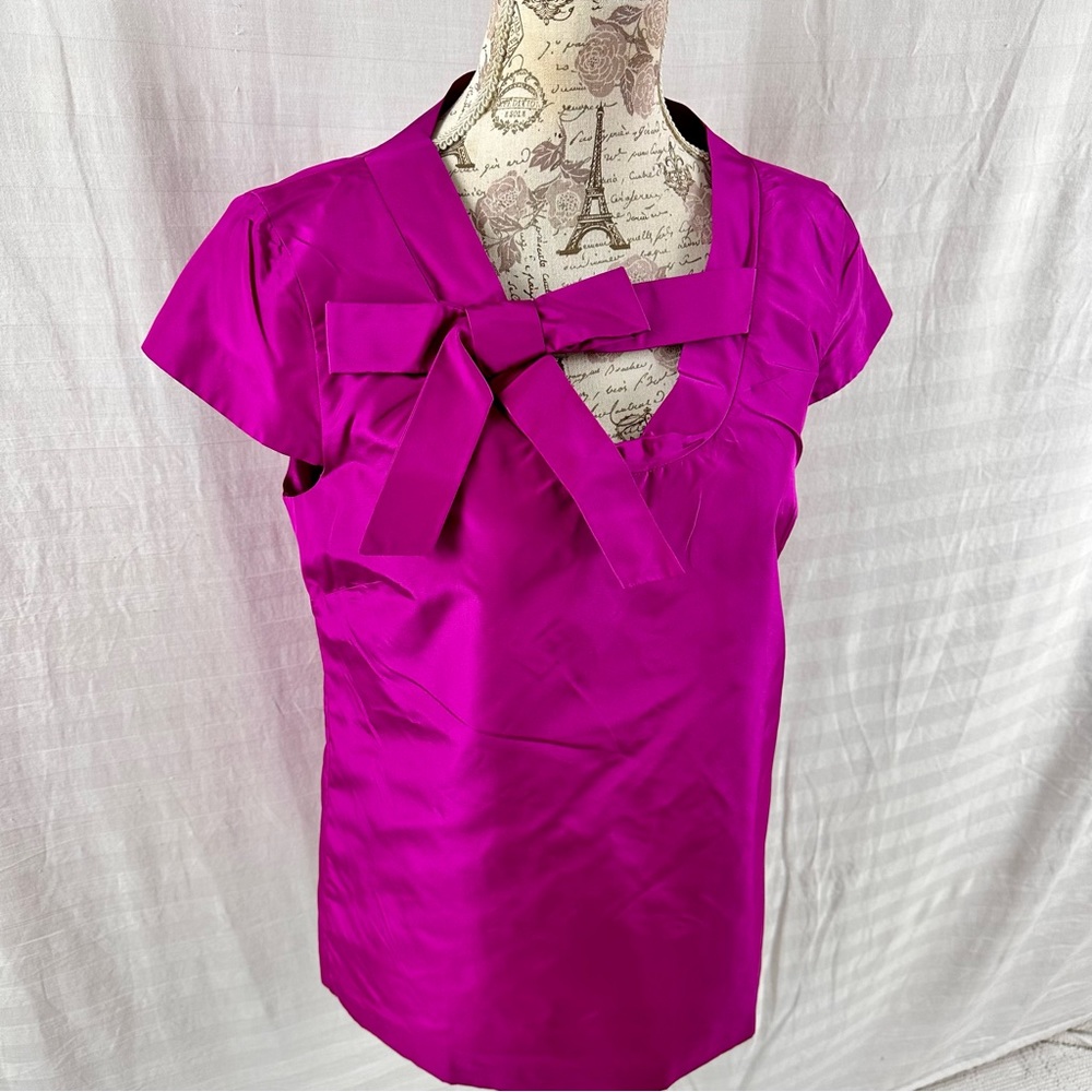 kate spade ‘Mariel' Silk Blouse Fuchsia Size Medium
